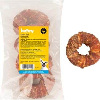 Boomy - Snack per cani - Anello da masticare - 4 pezzi da 10 cm - 400 g (anatra)