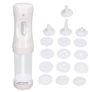ANGGREK Cookie Elettriche Premere Kit per Produttori di Biscotti per Torta con 12 Dischi e 4 Punta di Glassa per Biscotti Fai -da -te Decoratin