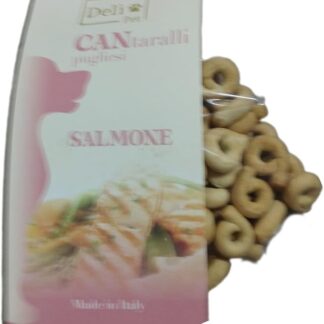Deli-Pet CANtaralli, Snack per Cani al Salmone, Biscotti Pugliesi, 150g