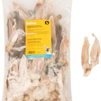 Boomy - Orecchie di coniglio con pelliccia – Snack per cani secchi – Snack per cani 100% naturali e senza glutine - 500 g
