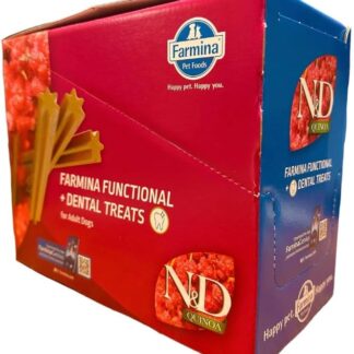 Confezione 15 Treat Farmina, N&D Quinoa, Fresh Breath, Cane Adult Mini, 60gr