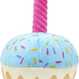 Furtryvl Torta di compleanno per cani, decorazione di compleanno per cani, torta di peluche resistente alla masticazione, simpatica decorazione per feste di cucciolo di animale domestico, oggetti di