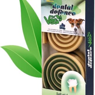 Croci Dental Defence Veg - Snack vegetali per cani, Girella per l'igiene orale, Pulizia Denti Cane, Gusto Arachidi Cocco e Menta, 100g
