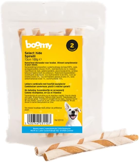 Boomy - Snack per cani - Bastoncino da masticare - Select hide Spirelli - 3 x 100 g
