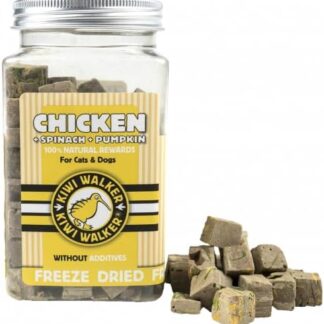 KIWI WALKER Dolcetti per cani e gatti liofilizzati con pollo+spinaci+carote - POLLO/65G