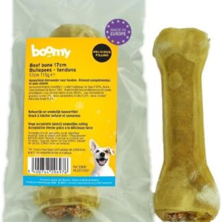 Boomy - Snack per cani - Bone di manzo con bullo e collagene - 17 cm - 2 x 1 pezzo