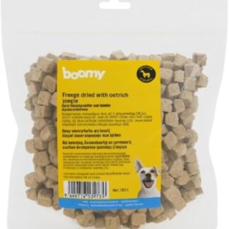 Boomy - Struzzo e pollo liofilizzati – Snack per cani liofilizzati e gatti - Snack per cani e gatti - Ipoallergenici, senza glutine e senza cereali – 180 g