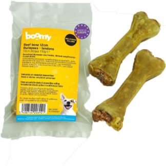 Boomy - Snack per cani - Bone di manzo con bullo e collagene -12 cm - 2 x 2 pezzi