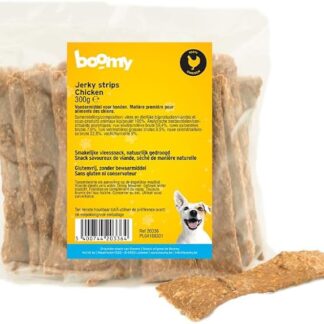 Boomy - Strisce di jerky - Snack per cani senza glutine - Carne secca - 300g (Pollo)