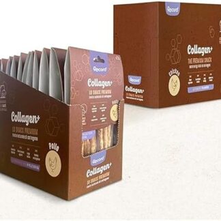Record - Snack Premium per Cani Collagen+ Gusto Pollo. Stick alta digeribilità, alto valore proteico. Masticativi per cani ricchi di collagene. Senza coloranti Confezione da 12 sacchetti da 60g|(XS-S)