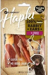 Flamingo Snack per Cani Orecchie Coniglio con Anatra 5x85G