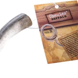 Chewies Corno di bufalo per cani – corno pieno di bufalo d'acqua – Giocattolo da masticare naturale – Cura dei denti e divertimento in 1 – Taglia S: per cani fino a 10 kg di peso corporeo