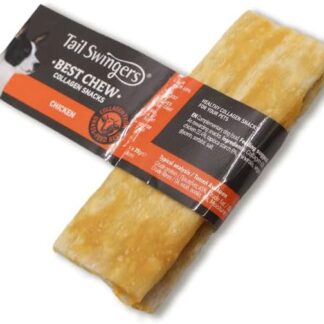 Tailswingers snack per cani al collagene gusto Barbecue-Pollo-Burro d'arachidi (6 pz da (13.5cm 35gr*2pcs), Pollo)