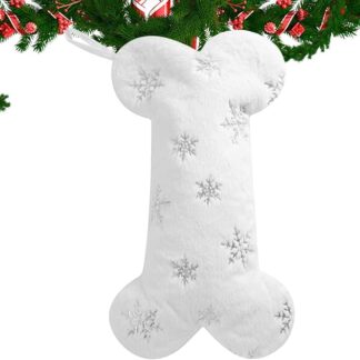 Calze natalizie per cani, in peluche, da appendere al caminetto, calze natalizie ricamate, simpatiche decorazioni natalizie per cani e gatti