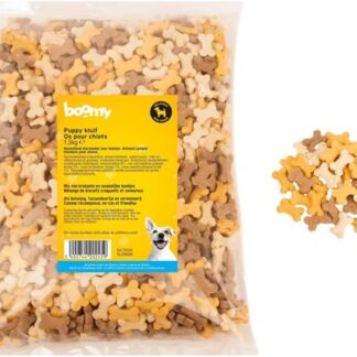 Boomy - Medagliette per cuccioli – Snack per cani - Piccoli biscotti croccanti per cani da 2 cm – Snack per cani ideali per cuccioli e razze di cani di piccola taglia - 1,5 kg