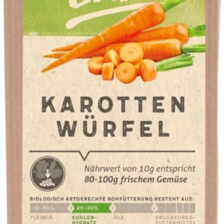 GRAU L’originale, Verdure essiccate per un’alimentazione naturale integrata (BARF), cubetti di carota, integratore alimentare per cani, 1 confezione da 150 g