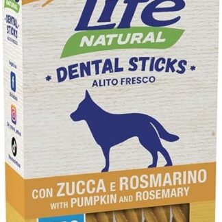 Life Natural Dental Sticks Grain Free per Cani Medio-Grandi con Zucca e Rosmarino da 8pzx150 gr