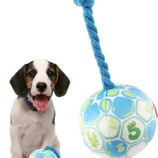 Dog Record Ball, Dog Football Ball | Balle Per Cani, Palla Giocattolo Giocattolo Per Cani Sfera Elastica Morbida | Sweet Risate, Palline Per Con Corda Di Cotone Per Di Grosso,