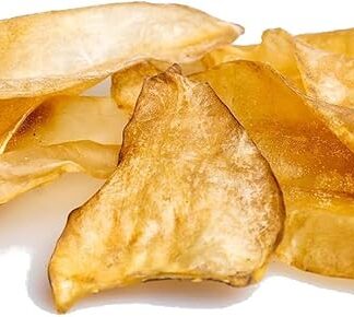 GIOSNAX - Orecchie di manzo essiccate Natural Large, razione mensile, leccornia, snack, 100% manzo, senza guscio, delicatamente essiccate, alimento diretto, 15-25 g per orecchio di manzo, 30 pezzi