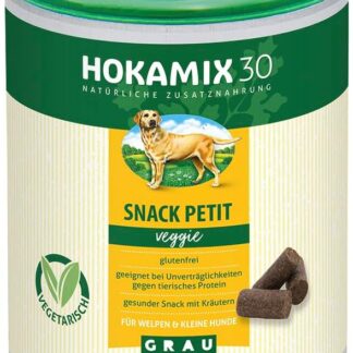 Grau - the Original - HOKAMIX30 Snack Petit Veggie, lo spuntino vegetariano sano con 30 erbe importanti, confezione da 1 (1 x 400g), mangime complementare per cani
