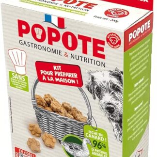 POPOTE – Snack per Cani – Ricetta Anatra – Ricco di Proteine Animali – Alta Digeribilità – Produzione Francese – Da Cucinare a Casa – 1 Bustina di Preparato + 1 Cialda – 200 gr