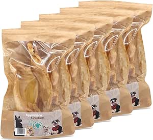 Eggersmann Carnebello - Snack naturale di lammohren (5 x 4 pezzi) – Snack per cani senza additivi di dimensioni ridotte – Snack per cura dentale cane in sacchetto richiudibile