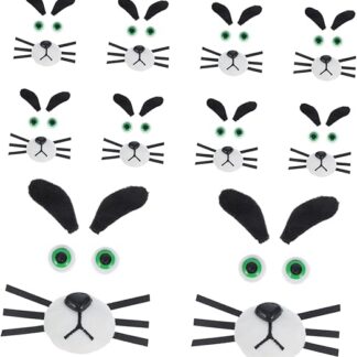 Toyvian 10 Set Accessori in Peluche per Cane Naso Bocca Occhi e Orecchie Sicuri e Morbidi per Animali Pezza Materiale per da Te Adatto Decorazioni per Pupazzi e