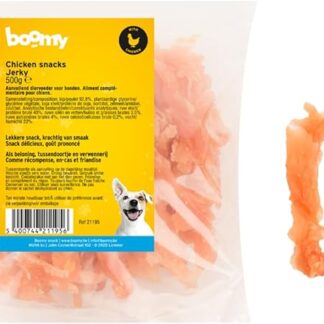 Boomy - Chicken Jerky - Petto di pollo essiccato - Snack naturale per cani - 500g