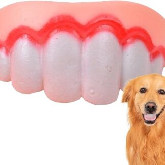Berriphonia Denti finti divertenti per cani - parentesi graffe in silicone divertenti e simulati, giocattolo interattivo per stimolazione mentale ed esercizio fisico, divertimento al chiuso ed esterno
