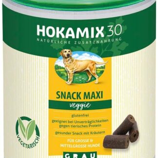 Grau - the Original - HOKAMIX30 Snack Maxi Veggie, lo spuntino vegetariano sano con 30 erbe importanti, confezione da 1 (1 x 400g), mangime complementare per cani