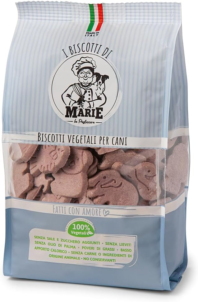 Biscotti Vegetali per Cani, Mix Frutti di Bosco, 400 gr, 100% Ingredienti Biologici, Senza Sale, Senza Lieviti, Senza Olio di Palma
