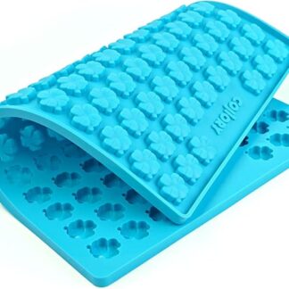 Collory Tappetino da forno per biscotti per cani, a forma di foglio, in silicone, resistente al calore, per alimenti e senza Bpa (trifoglio medio (2,4 cm), turchese)