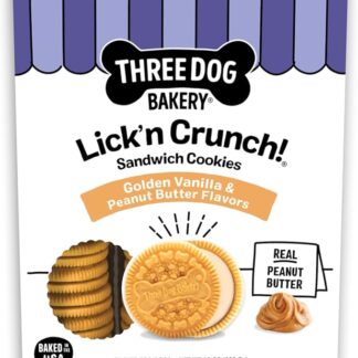 Three Dog Bakery 13-Ounce Classic Creme Golden with Peanut Butter Filling Baked Dog Treats by Three Dog Bakery