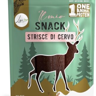 Ligo strisce snack carne per cani, di alta qualità.100gr (Cervo)