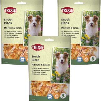 Trixie Premio Banana Chicken | Confezione Tripla | 3 x 100 g | Alimento complementare per cani | Con pollo e banana | 61% di carne | Ricetta senza glutine | Senza zuccheri aggiunti