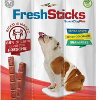 Giuntini Crancy Fresh Sticks Manzo 30g (Tre Sticks) Mangime complementare per Cani di Tutte Le Taglie