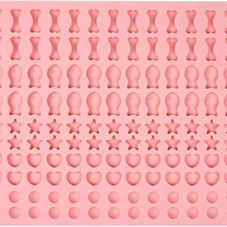 Altsuceser Stampi in silicone a 130 cavità per cani e gatti, stampo per biscotti per cani, 5 forme in 1, per cottura al forno, cioccolato, caramelle, gelatina, dolcetti per cani, cubetti di ghiaccio,