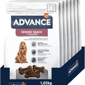 ADVANCE Snacks- Senior +7ans - Snack per Cani Mature - Confezione 7 x 150gr - Total 1050gr