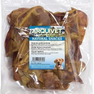 Arquivet Orecchio di Maiale Iberico Medie, Sacchetto 30 Unità, Snack Naturali, Snack per Cani, Dolcetti per Cani, Snack da Mordere, Ricompensa per Cani