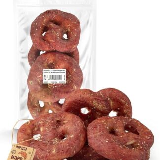 HAPPET Pezzi Precel per cani, 4 pezzi, masticatori naturali facilmente digeribili con carne di petto d'anatra (22%) e pelle cruda, snack per cani di tutte le razze