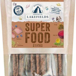 LAKEFIELDS Manufakture – Superfood – Bastoncini per cani di campagna per cuccioli, cani ricchi di sostanze nutritive, sani e senza cereali, snack per cani con carne di pollo 61,5% e barbabietola