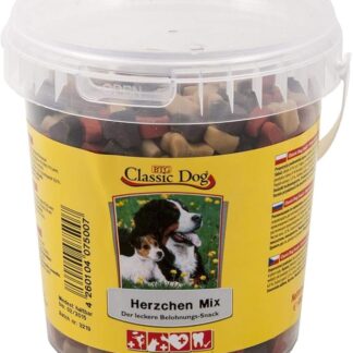 Classic Dog Snack Herzchen Mix 500g im Eimer