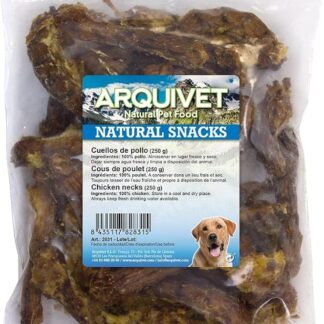 ARQUIVET Colli di pollo - Sacchetto 250 g - Snack 100% naturali per cani - Masticabile per cani