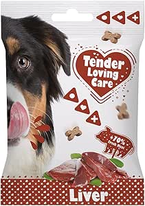duvoplus, TLC Soft Snack Fegato 100 g, Alto contenuto di carne fresca +70%, senza aromi artificiali o coloranti, senza glutine, senza OGM e ipoallergenico, Snack ideale per il Dressage