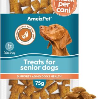 AmeizPet Cibo Secco per Cani, Deliziosi Biscotti per Cani, Integratori per Anziani, Trattini Masticabili per la Longevità per Anziani da 75g (2.6 oz)