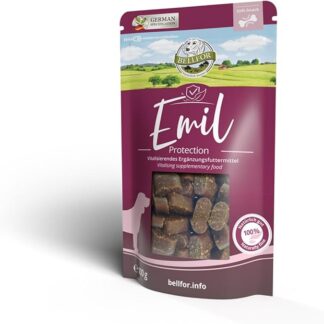 Snack per Cani con Salmone - Emil Protection di Bellfor 100 g. Premietti per Cani che Rinforzano l'Immunità con Ingredienti Naturali. Premietti per Cani Addestramento.