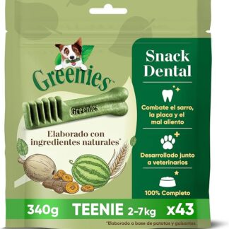 Greenie - Bastoncini dentali per cani di piccola taglia da 2 a 7 kg, 43 bastoncini da masticare (set di 1 sacchetti da 340 g) - Dolcetto certificato dai veterinari per l'igiene orale