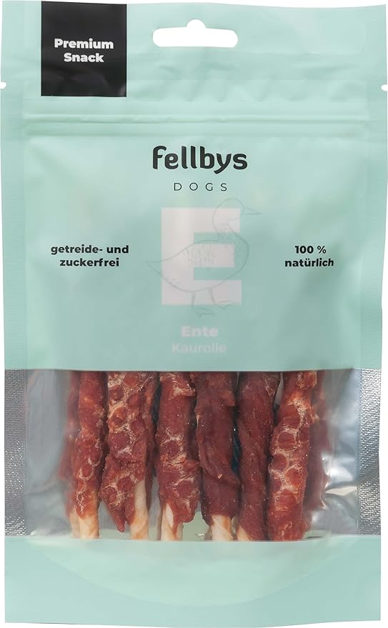 Fellby S spuntini per cani con anatra, 250 g