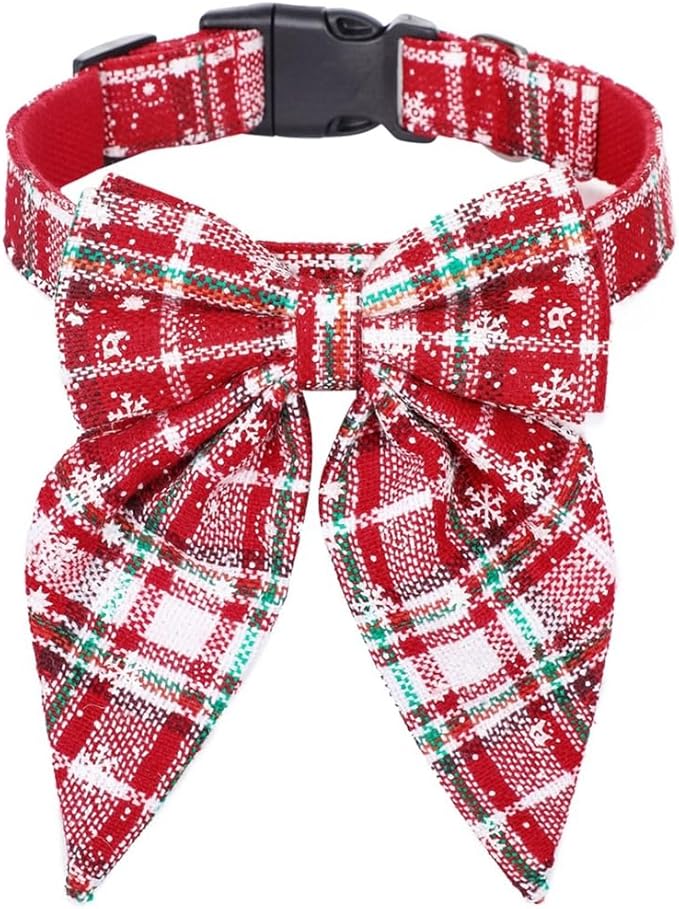 XAGMODSHN Collare per gatti di Natale, regolabile, collare per cani con papillon per gattini, collare per gatti, festival, costume per animali domestici, accessorio per feste