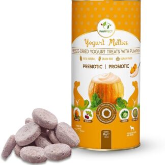 Pawfect Yogurt Melties Pre and Probiotic Dog Treats Yogurt, Pumpkin, Beetroot, Cabbage. Healthy Gut | Low Calories | Grain & Gluten Free | Also use as Reward or Training Treats - Pack of 3 38 X 3=114g